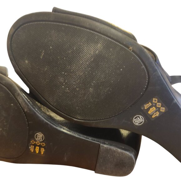 Chinese Laundry Women’s Size 8.5 Calais Black Wedge Sandals Ankle Strap Heels - Picture 10 of 10